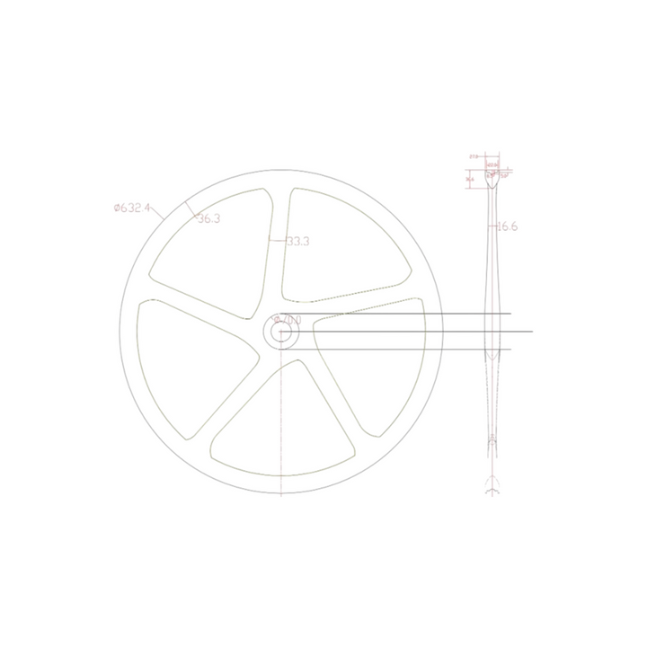 SALT Elite Road/Gravel Disc Brake DBC5S36 5 Spoke Wheelset