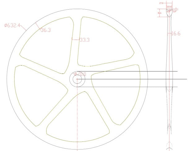 SALT Elite Road/Gravel Disc Brake DBC5S36 5 Spoke Wheelset